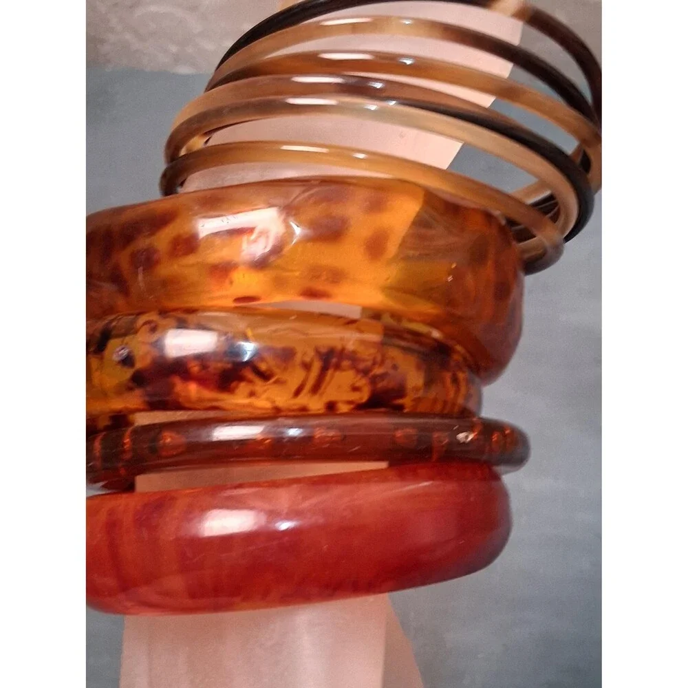 Vintage Faux Tortoiseshell Bracelet Lot (11)